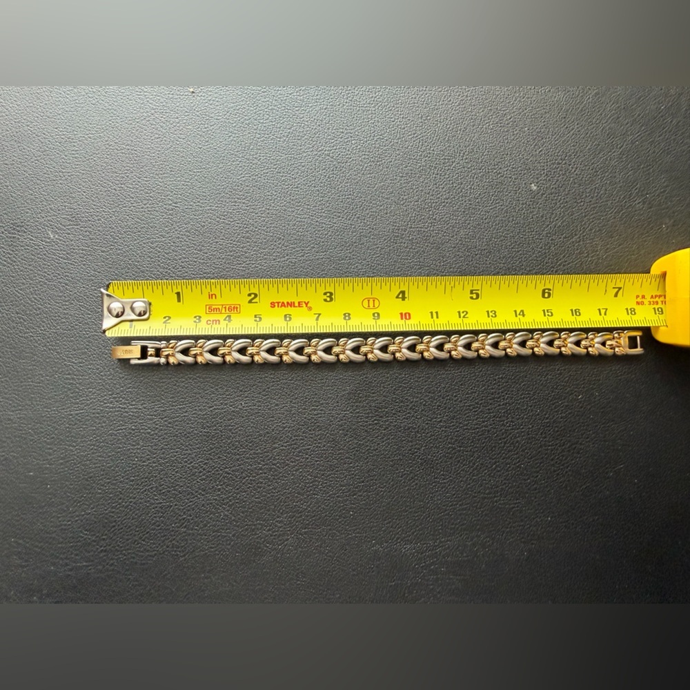Sharp Two Tone Link Bracelet - Picture 3 of 10